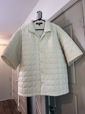Short-Sleeve Quilted Jacket in Cream by NovaMen